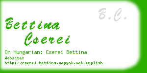 bettina cserei business card